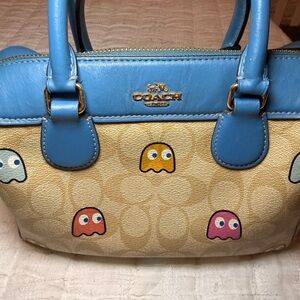 Coach Blue and Tan Satchel with Playful Design